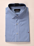 חולצה מכופתרת דגם Dario שרוול קצר - פסים כחולה
