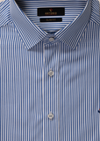 חולצה מכופתרת דגם Dario שרוול קצר - פסים כחולה