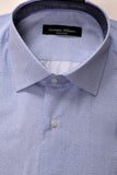 חולצה מכופתרת דגם Dante שרוול ארוך - מעוינים כחולה