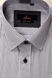 חולצה מכופתרת דגם Massimo שרוול קצר - פסים שחורה