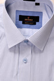 חולצה מכופתרת דגם Massimo שרוול קצר - פסים מעודנת (כחול)