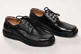 נעלי עור שחורות - גימור מלבני