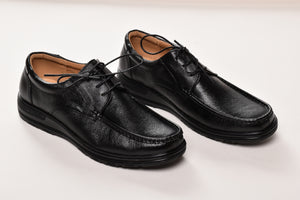נעלי עור שחורות - גימור מרובע