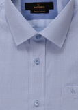 חולצה מכופתרת דגם Massimo שרוול קצר - טקסטורה תכלת