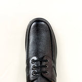 נעלי עור שחורות - גימור מרובע